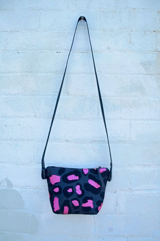 Pink Metallic Leopard cross-body bag