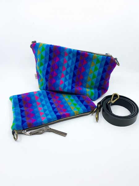 Fractured Rainbow Moquette Leather Medium Carpet Bag